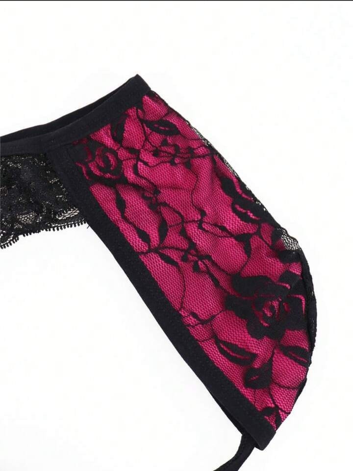 Rose Noir Lace Thong